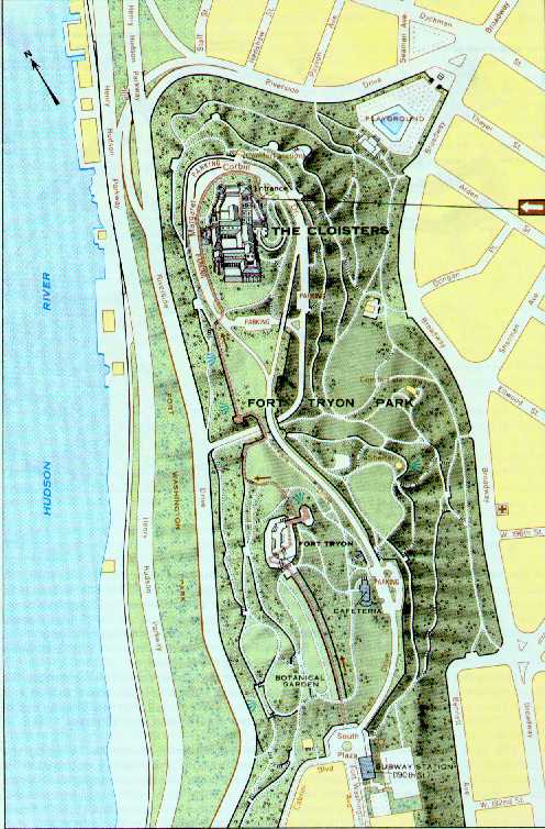 Trayan park. Cloisters map